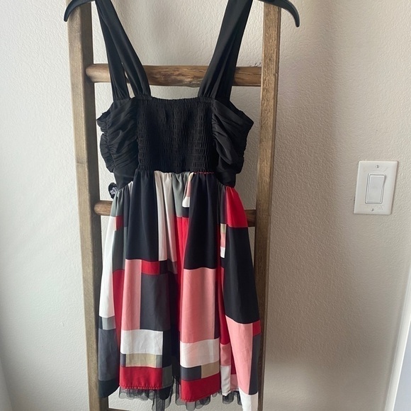 Candies - dress black with pattern - Size XS - Picture 2 of 6